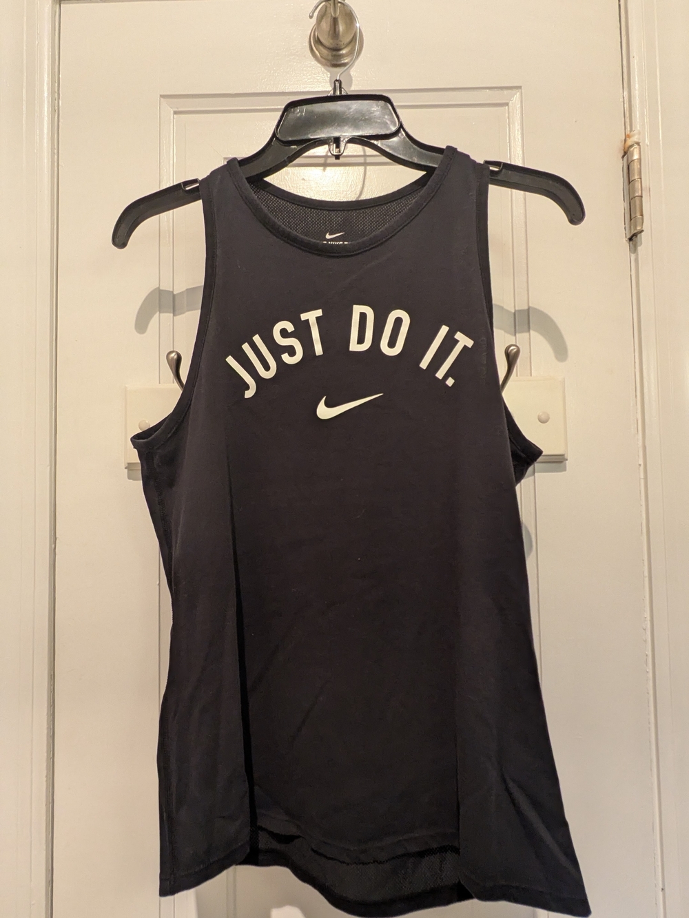 Nike Women’s Black Tank Top with White "Just Do It." Graphic